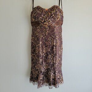 Terani Couture Embroidered Cocktail Dress Size 6